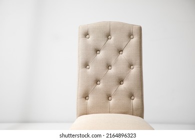 Interior Objects Furniture Beige Tufted Fabric Chair Detail