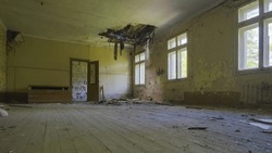 Interior Of The Old Abandoned Psychiatric Hospital. Allenberg. Koenigsberg