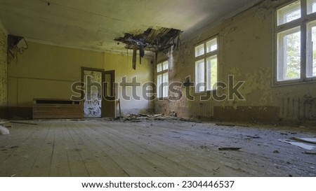 Interior of the old abandoned psychiatric hospital. Allenberg. Koenigsberg