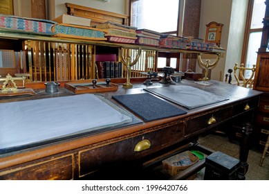 Interior Of The Old Bank In Beamish Village, Durham County, England, United Kingdom, 12th Of June 2021