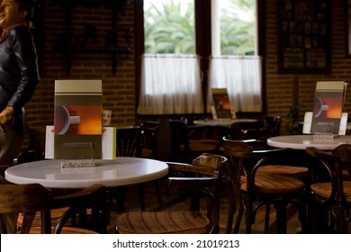 Interior Of Old Coffee Shop With Brown Decoration