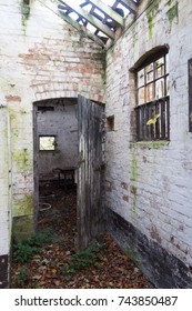 Interior Of Old Derelict And Abandoned House / Farm. Very Messy Lots Of Rubbish And Decay. Urban Decay.