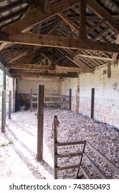 Interior Of Old Derelict And Abandoned House / Farm. Very Messy Lots Of Rubbish And Decay. Urban Decay.