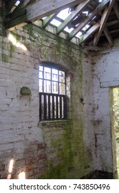 Interior Of Old Derelict And Abandoned House / Farm. Very Messy Lots Of Rubbish And Decay. Urban Decay.