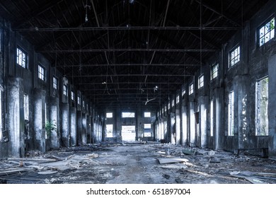 Interior Old Factory Buildings Destroyed Ruins Stock Photo 651897004 ...