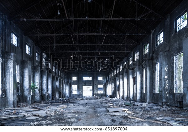 Interior Old Factory Buildings Destroyed Ruins Stock Photo 651897004 ...