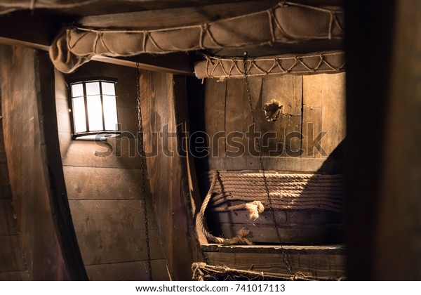 Interior Old Ship Cabin Wooden Panels Stock Photo Edit Now
