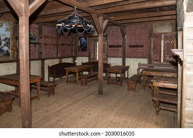 Interior Of An Old Tavern With Empty Tables