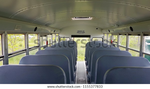 Interior Old Yellow School Bus Stock Photo Edit Now 1155377833