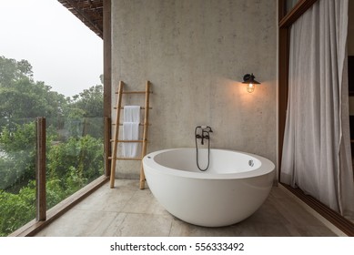 Interior Of Outdoor Jacuzzi Bath Tub