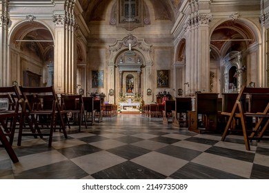 The Interior Of The Parish Church Of The Holy Family Of Soragna, Parma, Italy