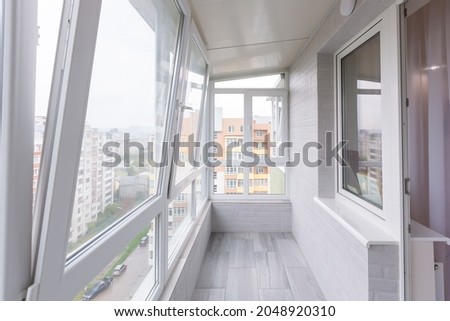 Interior photo of an empty balcony in an apartment