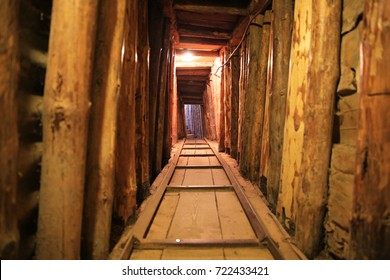Interior photo of the Sarajevo Tunnel which provided a lifeline for Bosnian citizens' survival during the Siege of Sarajevo from 1992-1995.