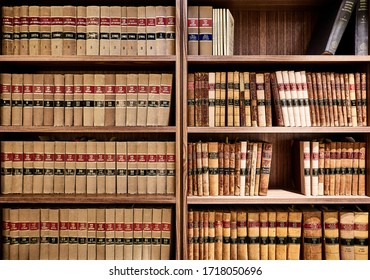 Interior Photography Detail Of Books On A Shelf In A Law Firm