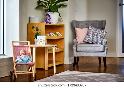 Interior Photography Detail Of A Reading Corner In A Childcare Center