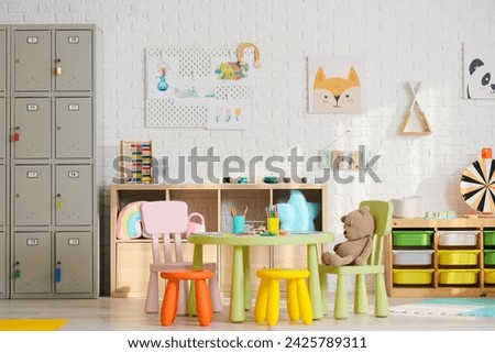Interior of playroom in kindergarten
