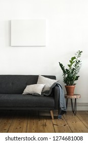 Interior Poster Painting Mock Empty Canvas Stock Photo 1274681008 ...