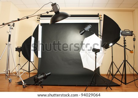 interior of professional photo studio