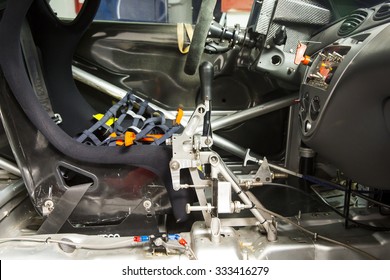 Interior Of A Racing Car With Roll Cage