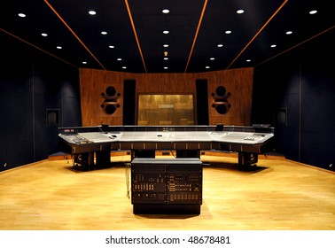 Interior Of Recording Studio Control Desk