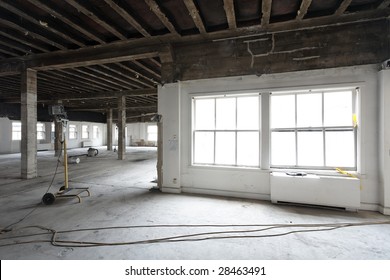 Interior Remodeling Work On An Existing Commercial Building - Preparing For Energy Efficient Upgrades