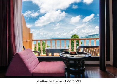 Interior Of Rest Corner In Living Room For Vacation In Home. 