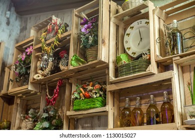 the interior of the restaurant in the style of rustic