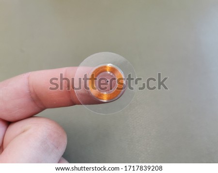 Interior of an RFID transponder for access control