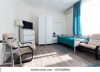 Interior room nursing home, furniture for people with disabilities