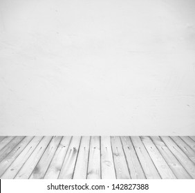 Interior Room White Wall Wooden Floor Stock Photo 142827388 | Shutterstock