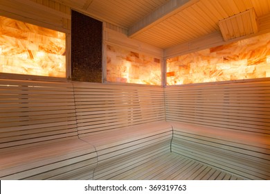 Interior Of A Salt Room At Spa Center