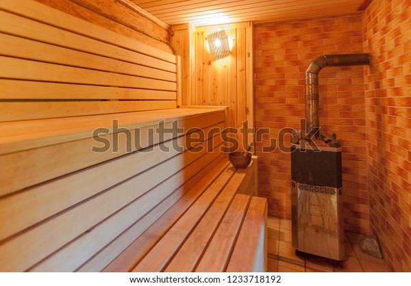 Interior Sauna Made Bright Colors Sun Stock Photo Edit Now