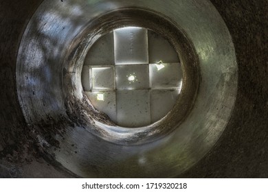 Interior Of A Scrapped Grain Silo.