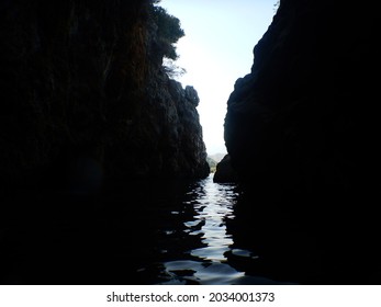 Interior Sea Cave Photo On Shore Of Mediterranean Sea Near Olympos Cirali Turkey