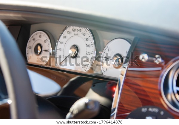 Interior of a sedan car in\
a sunny day