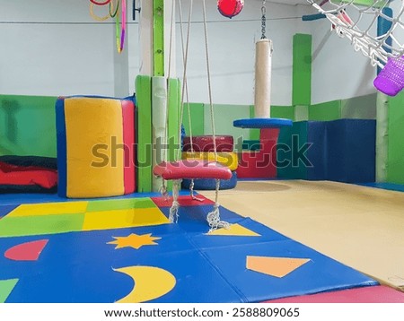 interior of sensory integration room, to help improve the sensory motor skills children with special needs.
