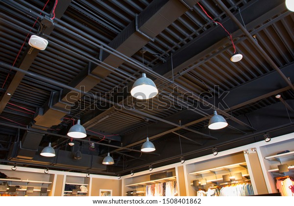 Interior Shop Perspective Black Modern Lamp Stock Photo Edit Now