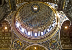 Interior Side Of The Dome Of Saint Peter's Basilica, Vatican City