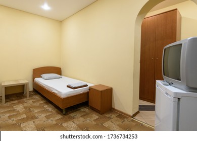 The Interior Of A Small Budget Hotel Room