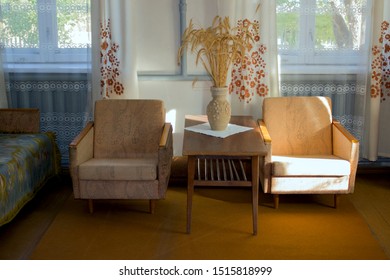 Interior In Soviet Apartment, Retro Style, Ukraine