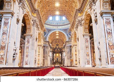 Interior of St Peter's Basilica in Rome