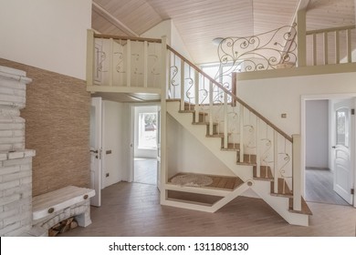 Interior With Staircase In A Country House