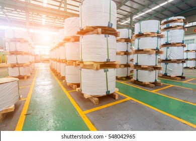 
The Interior Of A Steel Mill Coil Warehouse