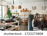 Interior of a stylish boutique full of an assortment of housewares, bags and accessories for sale