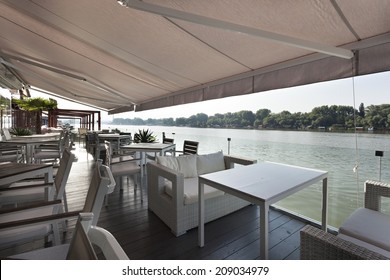 Interior Of A Summer Terrace Of A Floating Restaurant 