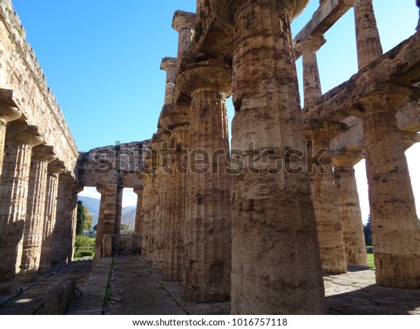 Interior Temple Neptune Paestum Stock Photo Edit Now