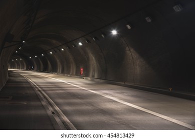 Interior of an urban tunnel without traffic