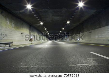 Interior of an urban tunnel without traffic