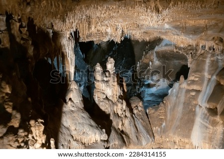 Interior view of Balcarka cave, part of Moravian Karst in South Moravian Region, Czech Republic