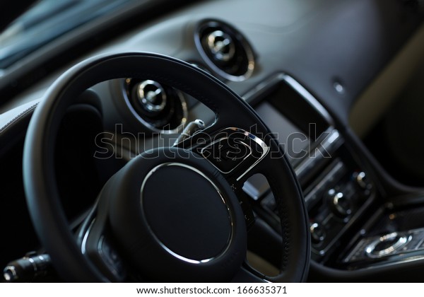 Interior view of car with\
black salon